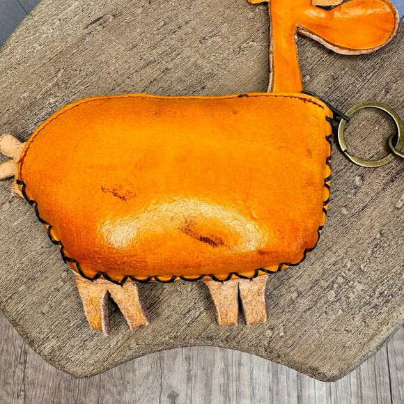 Genuine Leather Giraffe Wristlet Wallet Leather Zoo Coin Purse NEW FAST SHIP - Picture 6 of 11